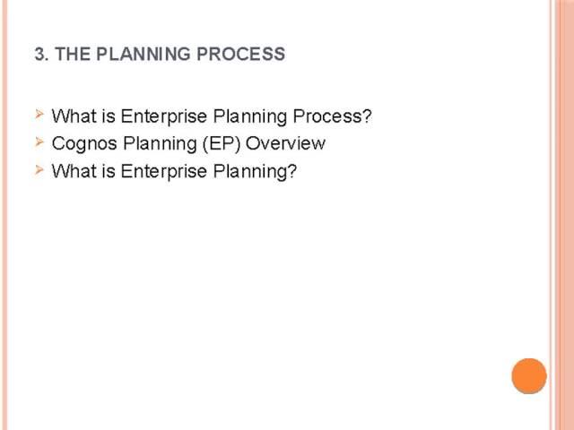 Cognos Enterprise Planning Online Training