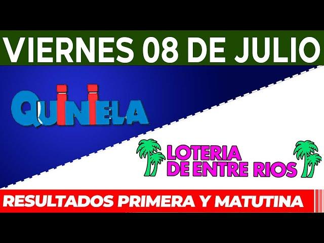 Quinielas Primera y matutina de Córdoba y Entre Ríos, Viernes 8 de Julio