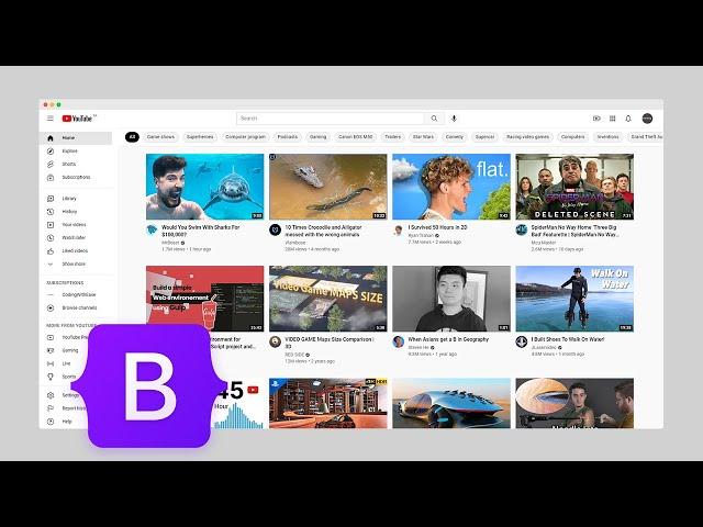 Build a YouTube clone UI with Bootstrap 5