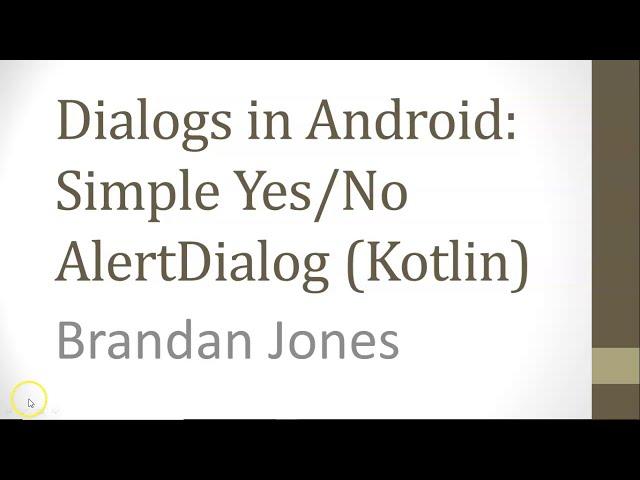 Create a simple yes/no Alert Dialog in Android Kotlin