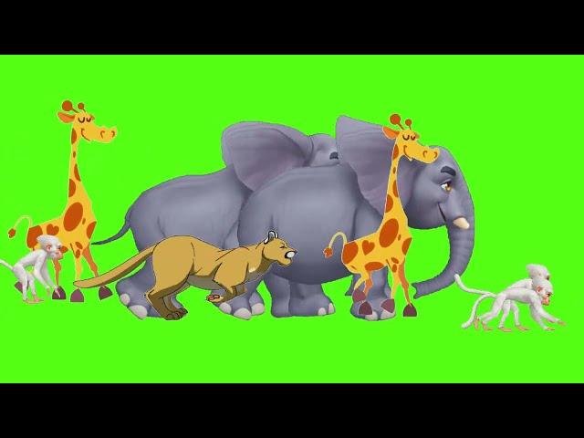 The Animal Parade on green screen | Animals stampede green screen | Let’s protect wildlife together!