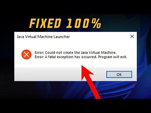 [FIX] How to Fix Could not create the java virtual machine | How to Fix Fatal Exception has Occured