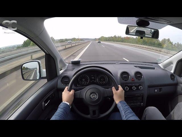 VW Caddy 2.0 EcoFuel (2015) on German Autobahn - POV Top Speed Drive