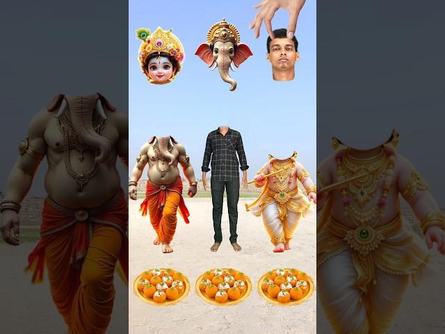 Jay Ganesha Deva _ Lord krishna wrong head challenge _ vfx Bhakti video _ #ashortaday #short #vfx