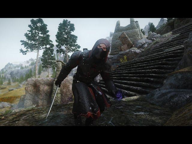 Skyrim Master Assassin Stealth Gameplay [Silent Moon Camp]