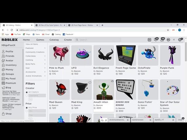 ROBLOX Catalog recently updated are broken