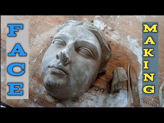 make a face with clay//how to make a face with water based clay...