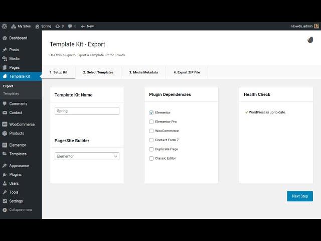 Envato Template Kit Export for Elementor