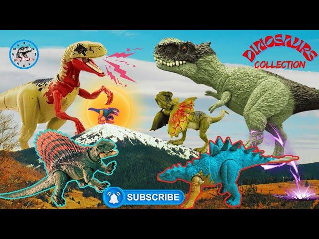 Indominus Rex With Jurassic World Dinosaur Toys Mattel : Stegosaurus , Elasmosaurus , Ankylosaurus .