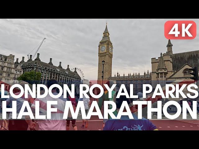 ‍️ 2024 London Royal Parks Half Marathon - Full Race - Virtual Treadmill Run [4K/60]