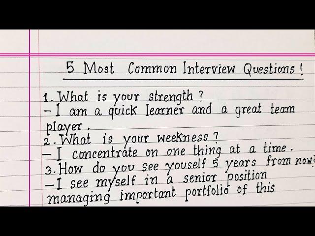 5 Most common interview questions  and Answers ||  MANHA EDUCATION