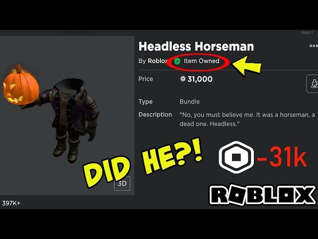 Did He ACTUALLY Buy The Headless on Roblox?!