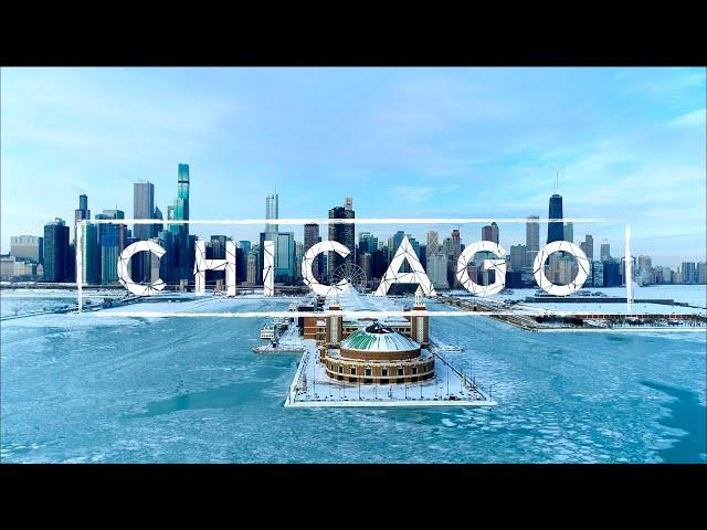 Chicago On Ice - Polar Vortex 2021 And Winter Snow Storm | 4K Drone Footage