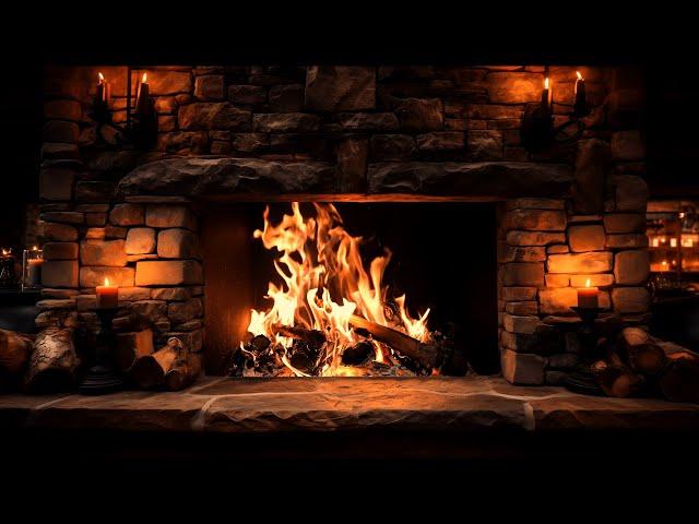 Rustic Fireplace 4K with Crackling Logs in a Cozy Ambience to Cure Insomnia and Stress (12 Hours)