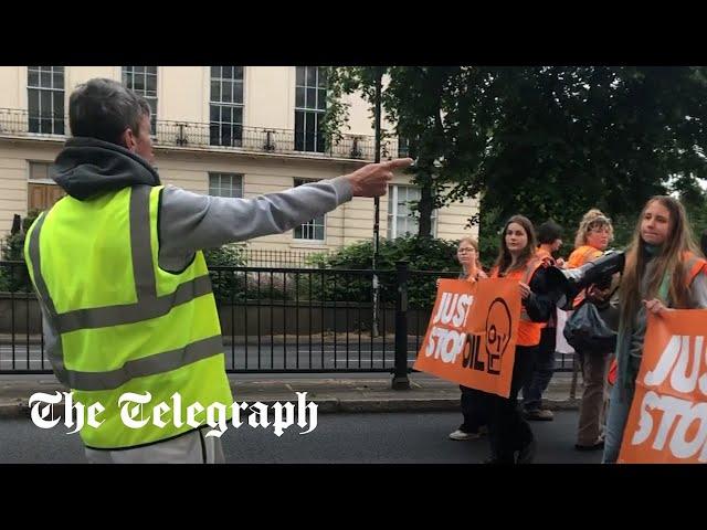 Furious builder tells Just Stop Oil activist to 'run yourself over'