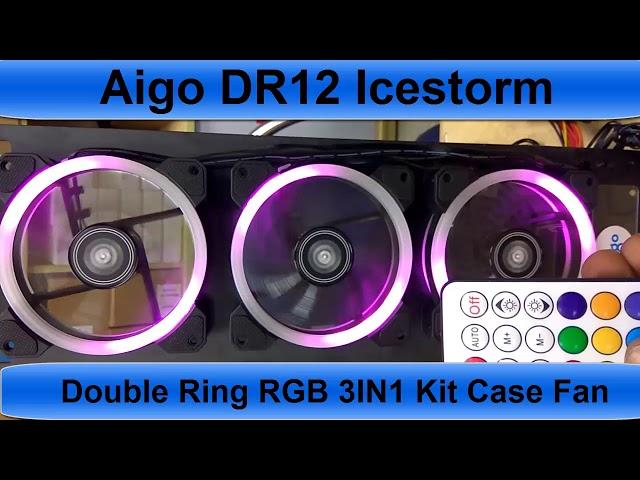 Aigo DR12 Icestorm Double Ring RGB 3IN1 Kit Case Fan | Tech Land