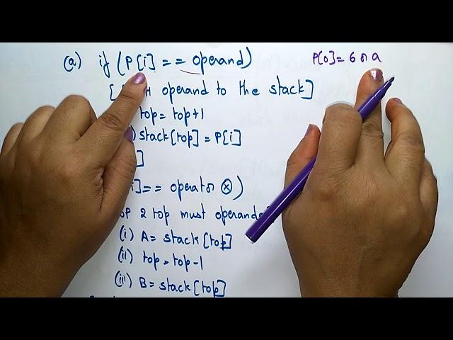 Evaluation of Postfix Expression | Algorithm | Data Structures | Lec-19 | Bhanu Priya