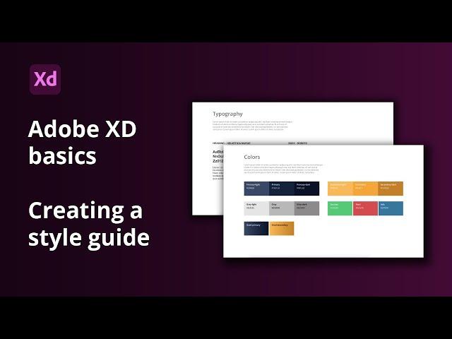 Adobe XD for web developers - Creating a basic style guide