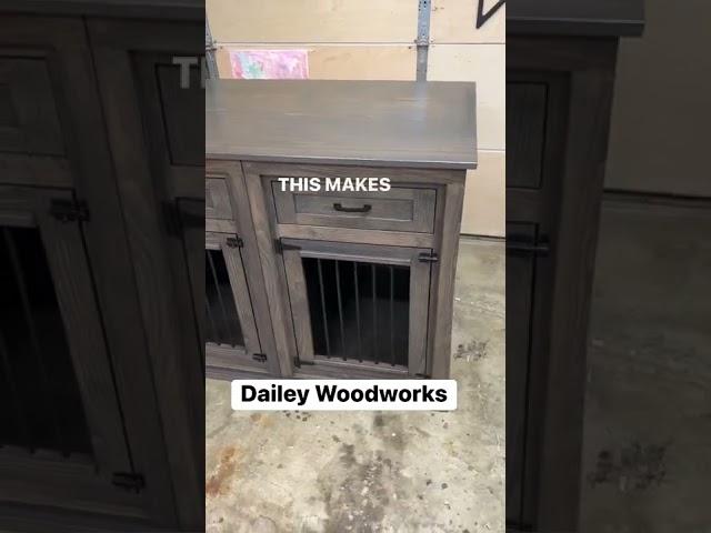 Custom Triple Dog Kennel Furniture by Dailey Woodworks in Bryan, Texas