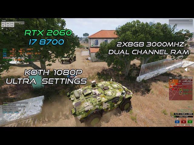 Arma 3 KOTH Ultra Settings 16GB RAM FPS Test | RTX 2060 | i7 8700