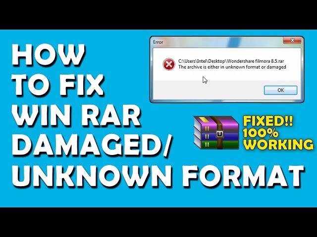 How to fix Win-RAR corrupt files | Unknown format or damaged | All About Tech