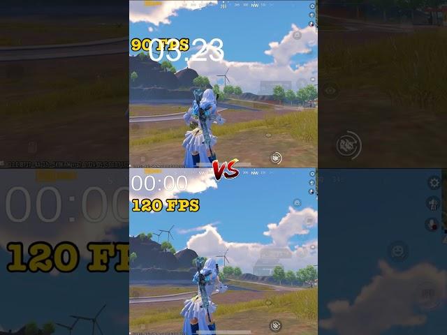 90-FPS Vs 120- FPS  Wait For End  #pubgmobile #pubgshorts #shorts