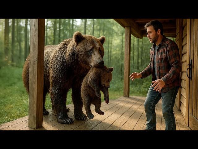 Crying Mother Bear Brings Her Dying Cub to a Man — What He Does Next Is Unbelievable!