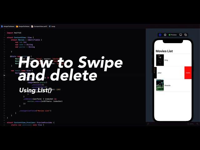 Swipe to Delete a movie | 1minSwiftUI