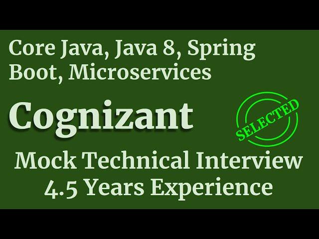 Core Java, Spring Boot, Microservice Interview Questions | Cognizant L1 Technical Interview