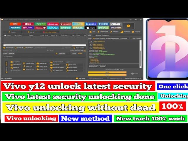 Vivo y12 y15 y17 unlocking  Vivo y12 unlock tool latest security  jumping Brom error latest security