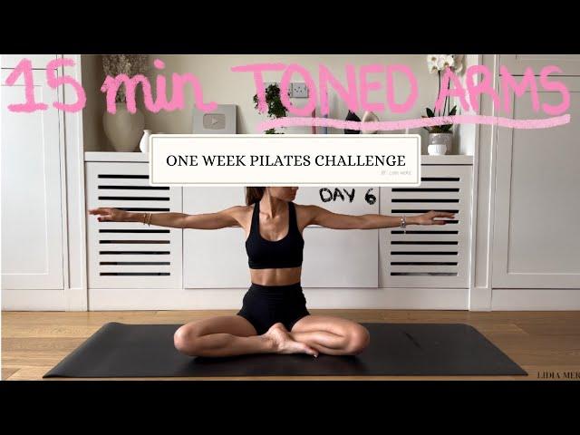 15MIN toned arms pilates workout // DAY 6 CHALLENGE // no equipment