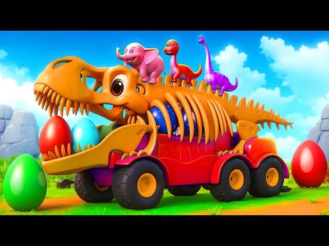 Dinosaur Skeleton Truck's Epic Rescue: Dino Eggs Saved! | Jurassic World Adventures