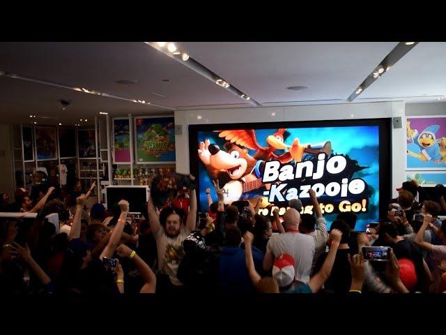 Banjo-Kazooie Reveal for Super Smash Bros. Ultimate Live Reactions at Nintendo NY