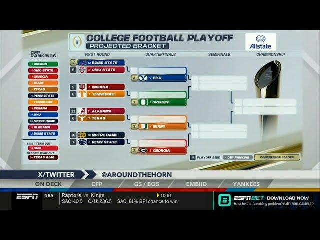 Around the Horn | Biggest takeaway from the first CFP Rankings reveal, projected bracket?