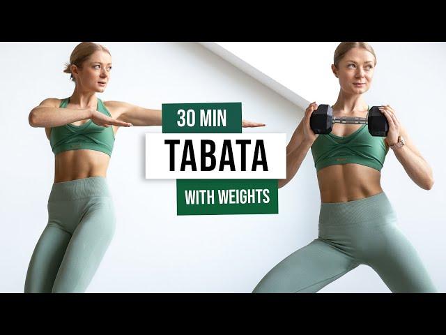 30 MIN SUPER SWEATY TABATA Workout - With Weights - Full Body Cardio HIIT, No Talking, No Repeats