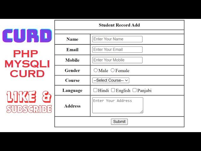 PHP CRUD Operations Tutorial Using MySQLi in Hindi | Select Insert | PHP Tutorial | PHP Part -1