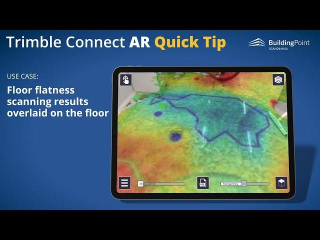 Using 2D PDFS in Trimble Connect AR to overlay floor flatness scan data on the floor (teaser)