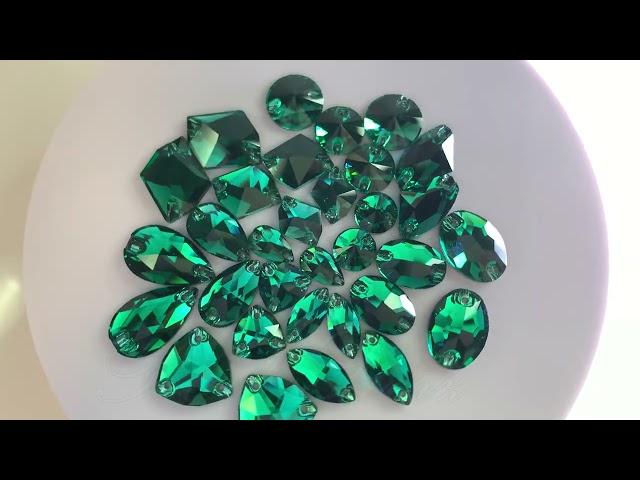 Deluxe Green Zircon Blesk Straz пришивные стразы СВАРО Грин Циркон делюкс стекло Блеск Страз