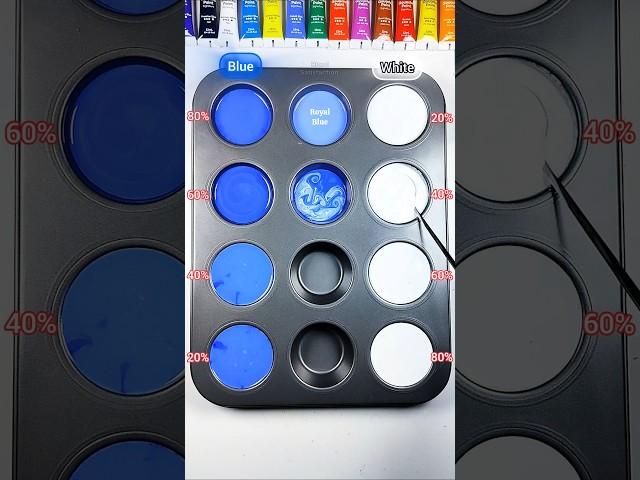 Blue vs White v = Color Mixing #colormixing #asmr #satisfying #coloring