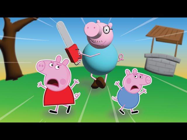 Peppa Pig & Baby George ESCAPE Evil Daddy Pig!