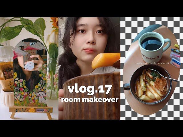  Room makeover (not really) Vlog | diy aesthetic paint mirror | cleaning out my room