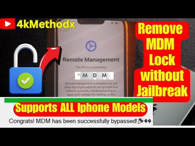 How to Remove MDM Device Management on iPhone OR IPAD - Bypass MDM without Jailbreak |ALL MODELS|