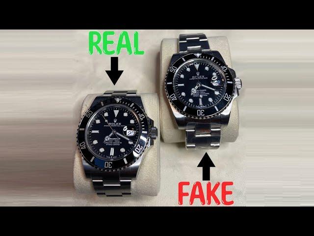 REAL VS. FAKE ROLEX SUBMARINER DATE 126610LN 41MM WRISTWATCH COMPARISON