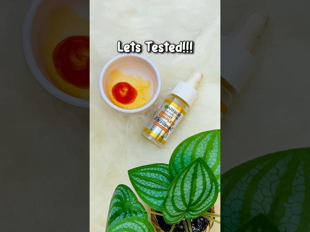 Wow garnier serum test #shorts #garnier #skincare #vitaminc #serum #vitamincserum #phtest#ytshorts