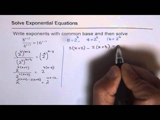 17 Solve Exponential Equation with Different Base