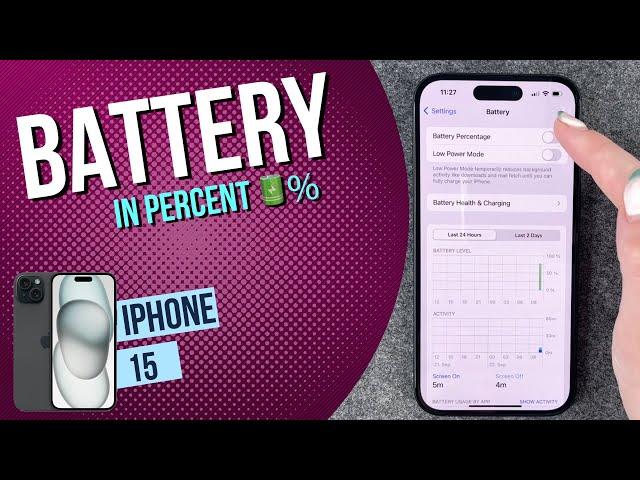 IPhone 15 - How to show battery in percent •  •  • ％ | Tutorial