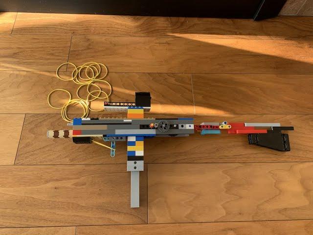 LEGO MINI UZI! (Full auto rubber band gun) +mechanism.