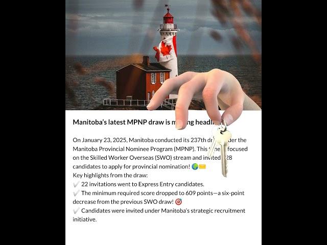 Manitoba conducted a new MPNP draw for Skilled Workers Overseas stream candidates #manitoba #pnpdraw