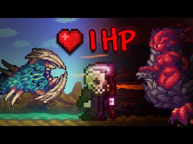 Calamity Terraria with 1 HP is ENRAGING