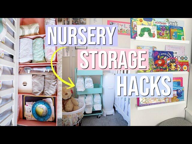 NURSERY ORGANIZATION IDEAS | BOOK, DIAPERS, CLOTHES, & MORE! SMALL NURSERY IDEAS | NIA NICOLE